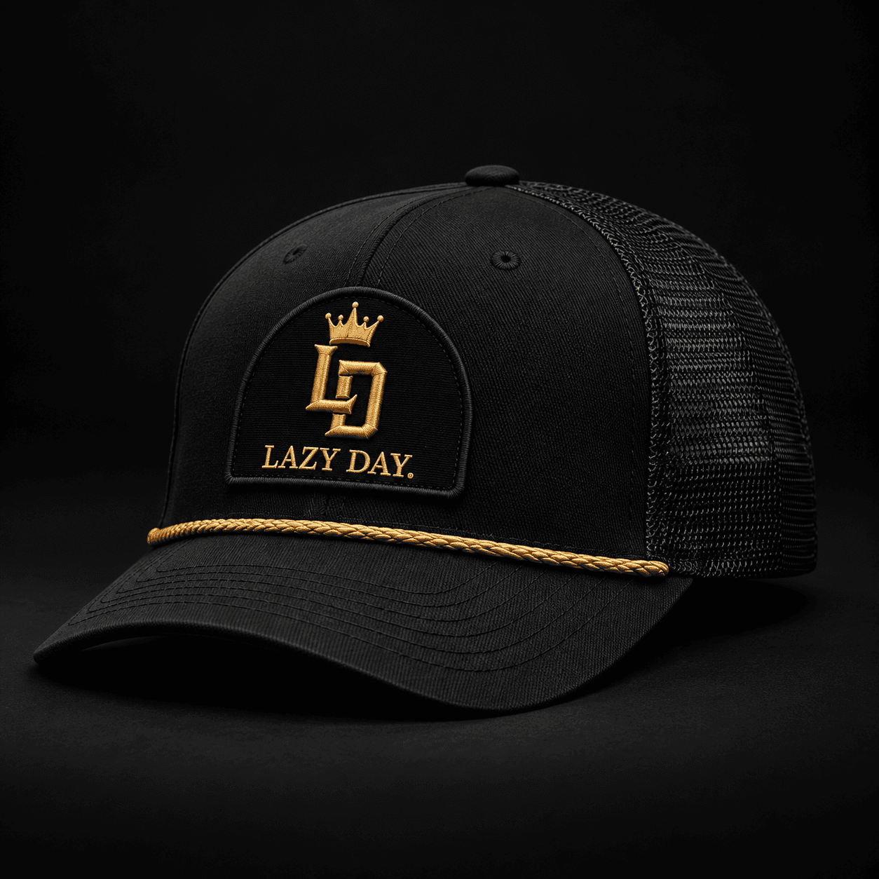 LD Rope Cap — Black Trucker / Gold